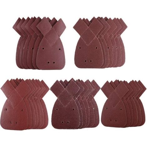 Feuilles Abrasives Feuille,feuilles de papier abrasif pour ponceuse50 pièces 10 (40/80/120/180/240)pour Ponceuse Black and Decker (1/4)