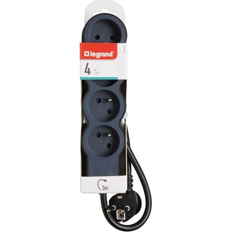 Mehrfachsteckdose Fb 4x2p+t Standard 3 M 1,5 mm² Schwarz - Legrand
