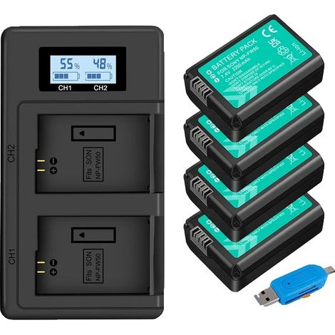Batería de 7,4 V, capacidad de 2250 mAh, 4 baterías y cargador. (1/2)