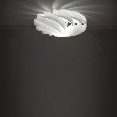 Plafón FLAT de una luz en Polilux Blanco diámetro 50x h22cm