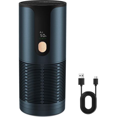 Mini purificateur d'air pour voiture, silencieux, portable, compact, cyan (1/5)