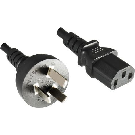 Microconnect PE150418 - Cavo (1,8 m, connettore maschio / connettore femmina, spina tipo I, accoppiatore C13, nero)