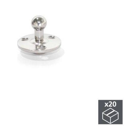 Emuca Enganche lateral con pivote para puertas con pistones, D. 10 mm, Acero, Niquelado, 20 ud. -
