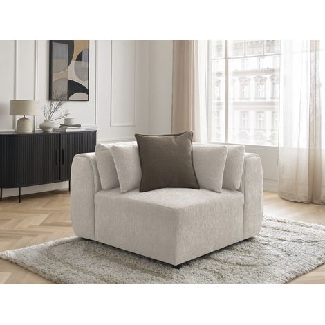 BOBOCHIC - Angle avec têtière pour canapé modulable JANA tissu texturé Beige (1/5)