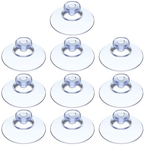 QORVA-10 Pièces Ventouse,Ventouse Table en Verre,Mini Ventouse,Ventouses Transparentes,Petites Ventouses,pour Variété Surfaces Lisses,Verre,Carrelage,Salle de Bain,Cuisine,en PVC,Sans Crochet (20mm)