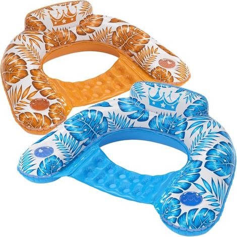 Chaises de Piscine Gonflables avec Porte-Gobelets, Chaises Longues Flottantes pour Adultes, Piscine, Fête - Lot de 2 (1/5)