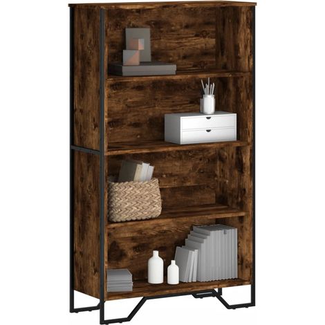 Estantería madera de ingeniería roble ahumado 80x31x137,5 cm