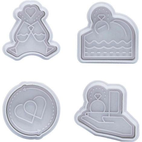 Moule à Biscuits Pressable 3D Cartoon Thème Saint-Valentin Décoration Gâteau Cadeau (1/4)