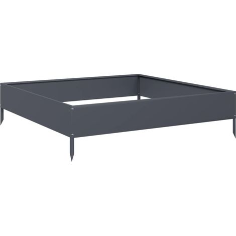 Vassoio per fioriera aiuola rialzata piante fiori terrazza giardino giardino 100 x 100 x 26 cm acciaio antracite 020039271