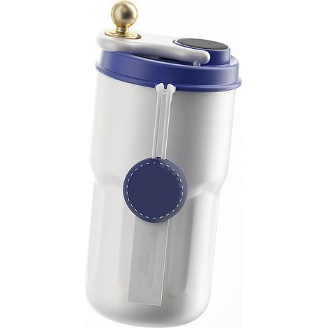 Mug isotherme réutilisable en acier inoxydable, tasse de voyage pour boissons chaudes et glacées, bleu