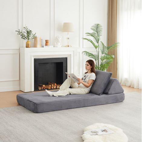 Divano modulare in tessuto grigio 211,5 cm HAVRYA (1/5)