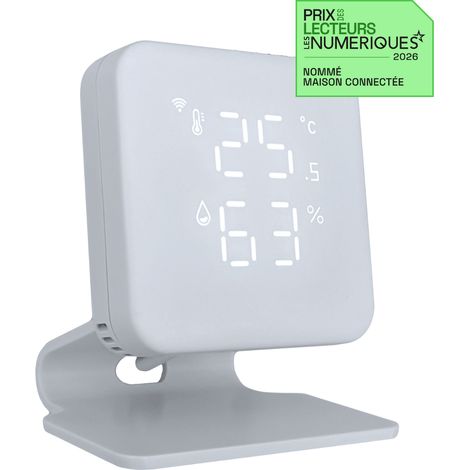 Konyks Climpac - Thermostat Wi-FI pour Climatiseurs et Pompes à Chaleur Air-Air, contrôle à Distance, Commande vocale, thermomètre et hygromètre intégrés