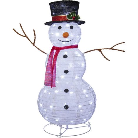 Star Trading Éclairage extérieur LED Tecidy, bonhomme de neige, 3D, blanc, 90 cm