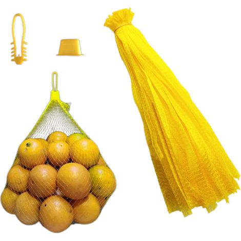 100 Pièces Sac Filet pour Noix et Légumes, Reutilisable pour Stockage de Fruits et Légumes (Jaune) (1/5)