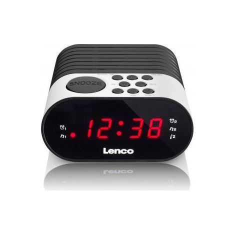 Lenco CR-07 Radio Sveglia Bianco Nero Elegante (1/4)