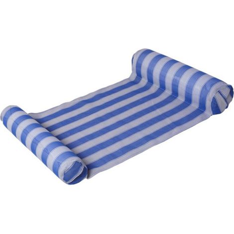 Matelas pneumatique gonflable piscine, lit d'eau flottant, hamac aquatique été, jouets fun, pour adulte enfant, bandes rayées. (1/5)