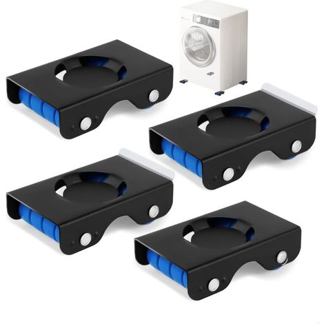 Support Mobile Lave-Linge Meubles Roulettes avec Frein, Base Universelle en Alliage, Capacité 700 kg, Antidérapant et Résistant à l’Humidité, 4 Roues Silencieuses pour Appareils Électroménagers (1/5)