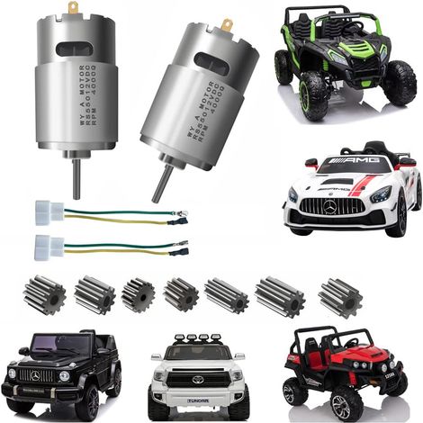Lot de 2 moteurs d'entraînement RS550 12 V 40 000 tr/min pour moteurs Power Wheels Ride-Ones, accessoires de boîte de vitesses pour roues électriques, pièces de rechange de voiture pour enfants (1/5)