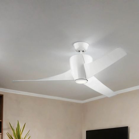 Ventilator mit Beleuchtung Ø142 cm Fernbedienung LED dimmbar  Sommer Winter Betrieb Weiß