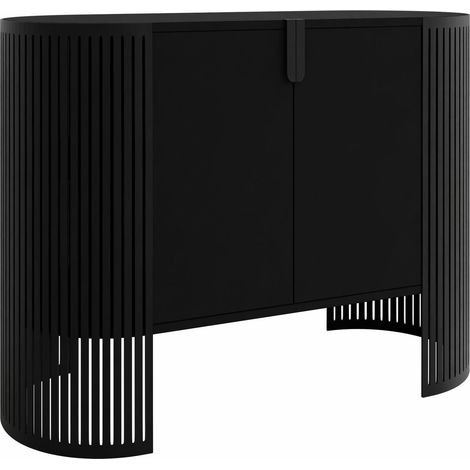 Aparador Civer, Negro, 90x120cm, Número de puertas: 040cm, Metal, Aglomerado laminado