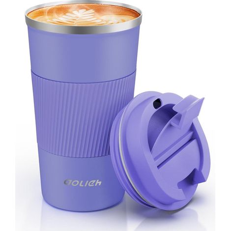 Aolieh Thermobecher Edelstahl Travel Mug 510ml Lila 1er Pack (1/5)