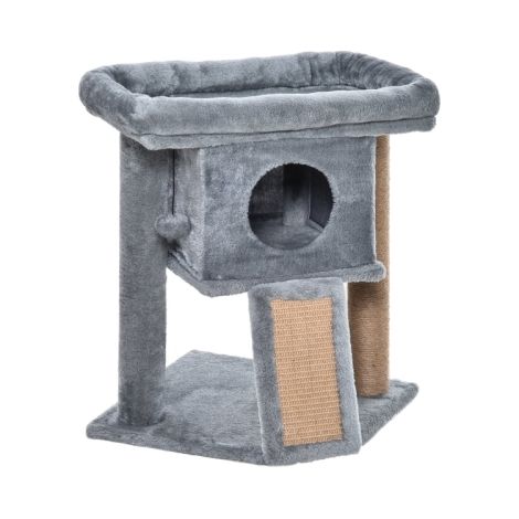 Grey Cat Tree Tower for Indoor Cats with Scratching Post, Jute Pad, Climbing Activity Centre, Cat House & Toy Ball (1/5)