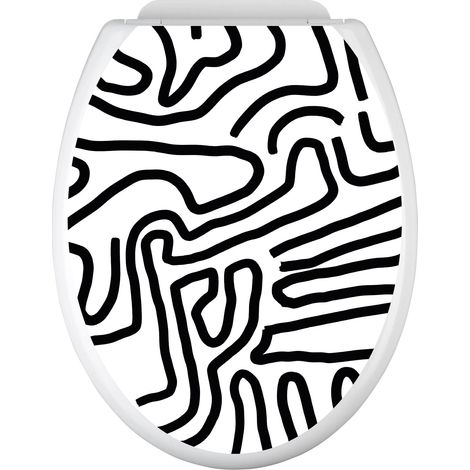 Stickers Abattant WC - Motif graphique - 35x43 cm - Adhésif BRILLANT (1/2)