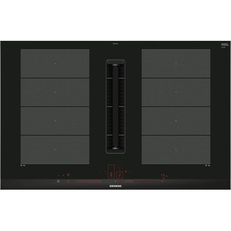 Siemens – Table induction aspirante 80 cm – 4 foyers FlexInduction – 7400 W – Système de ventilation intégré – Commandes sensitives (1/10)