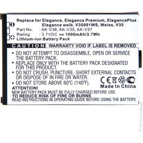 NX - Batterie téléphone, smartphone, GSM pour Emporia 3.7V 1100mAh - AK-V35AK-V36AK-V3 (1/4)