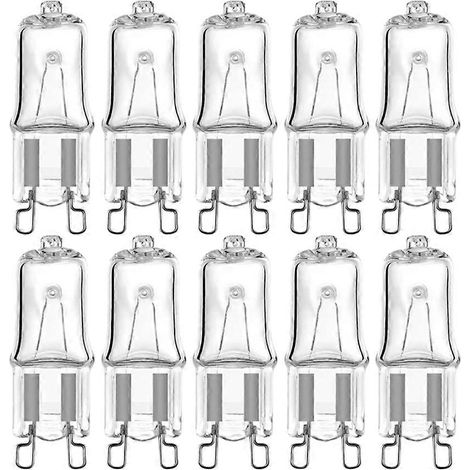 Packung mit 10 G9 220V 60W Halogenlampen für Tisch-, Wand- und Ofenlampen, transparent und explosionsgeschützt (1/5)