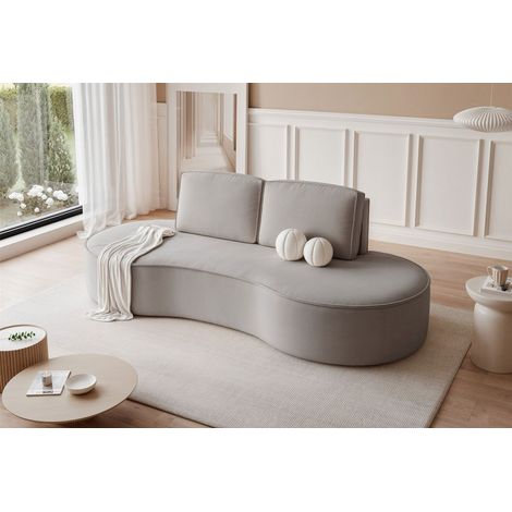 Sofa Designersofa ARLET 3-Sitzer in Stoff Riviera Hellgrau