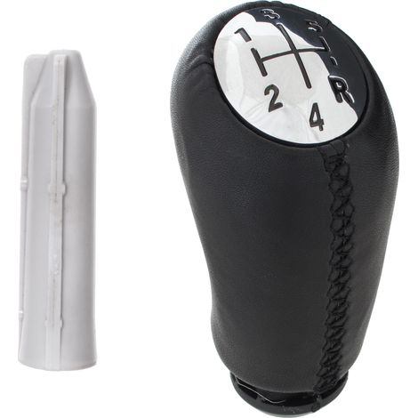 Pomello del cambio Renault Captur I 5 MARCE PELLE NERA + CROMATO + adattatore / adattatore leva cambio pomello cambio 2 pezzi SET