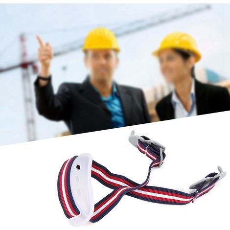 Sangle de menton réglable pour casque de sécurité, attache amovible blanche, jugulaire ajustable de chantier. (1/5)