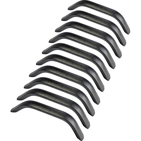 Poignées de porte - 10 pièces - Entraxe 128 mm - Sablées, noires - Poignées de meubles de chambre (1/5)