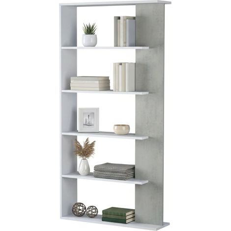 Dmora Libreria 25x90x180h cm Bianco 4 Ripiani Portata Ripiani 4, Biblioteca Installazione Libera