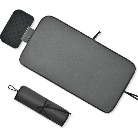 Tapis de Repassage, antidérapant, 80x42 cm, Noir Compatible avec les fers à vapeur, résistant à la chaleur, idéal pour les voyages (1/5)
