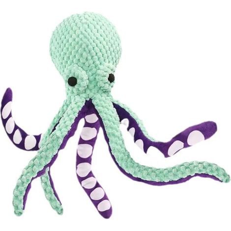 Pulpo de peluche para perros con interacción sonora: combate el aburrimiento y mantiene a las mascotas entretenidas. Gran tamaño, resistente a desmontajes. (1/4)