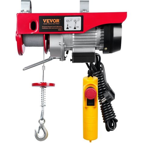 Treuil électrique 249,5 kg capacité de levage 510W 220V avec télécommande 427 cm et moteur en cuivre pour garage et entrepôt (1/5)