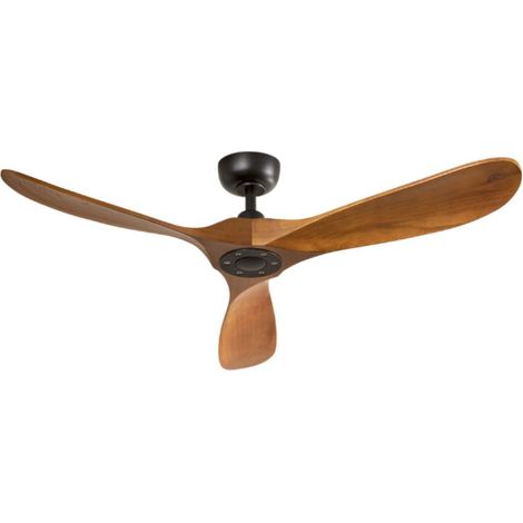Ventilatore da Soffitto 7214 in Metallo Nero, 132 cm, Motore DC 26W, 3 Pale in Legno Noce Scuro, con Telecomando e 6 Velocità - Perenz (1/3)