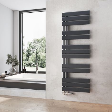 Heilmetz Radiador de baño Antracita Calentador Secatoallas 400 x 1176 mm Radiador de Baño Calentador de Toallas (1/5)