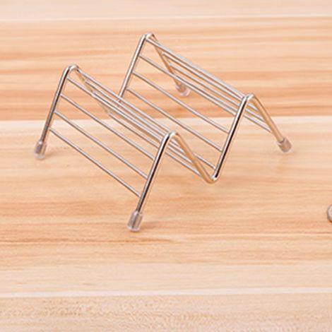 V-förmiger Taco-Ständer aus Edelstahl, auch als Frühlingsrollen-, Pfannkuchen- oder Maistortilla-Ständer geeignet, 1-2 Ablagen, 6,3 x 9,5 x 4,5 cm / 2,5 x 3,7 x 1,8 Zoll (1/5)