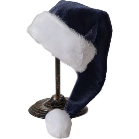 Gorro de Papá Noel para adulto con gorra - Azul marino