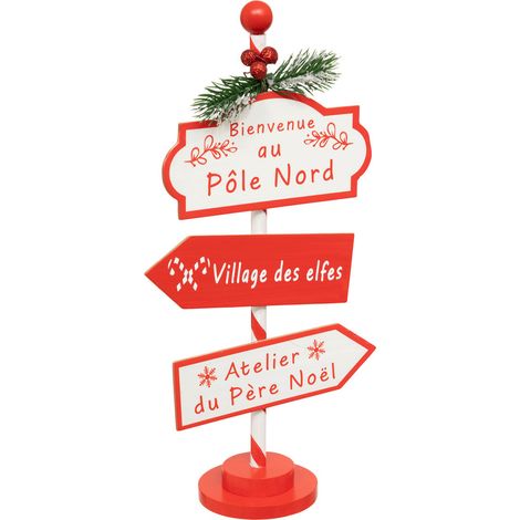 Déco de Noël Pancarte Pôle Nord H 30 cm - Feeric Christmas (1/2)