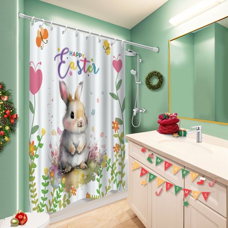 Rideau de bain imprimé polyester 180x180 séchage rapide bâche de douche pour campin (1/5)
