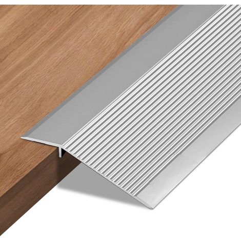 Barre de transition autocollante en aluminium pour sol, 10 à 35 mm, profil de compensation de hauteur, pour stratifié, carrelage, noir/anthracite, 90 cm (1/5)