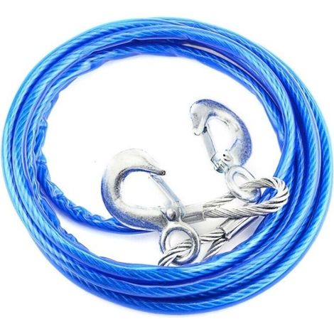 Corde de remorque de voiture épaissie 4 mètres 5 tonnes (8mmX4M) remorque extérieure corde de traction de voiture d'évasion hors route forte (1/4)