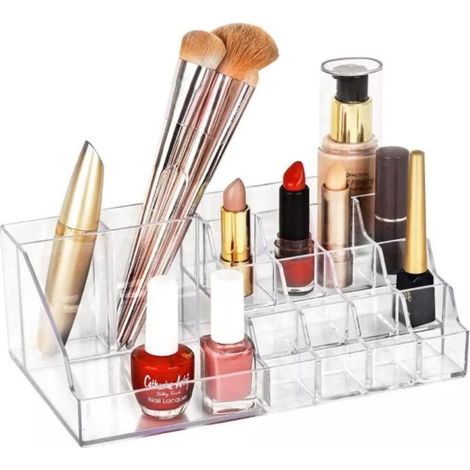 Scatola organizer per cosmetici, porta pennelli per rossetto, 16 scomparti (1/5)