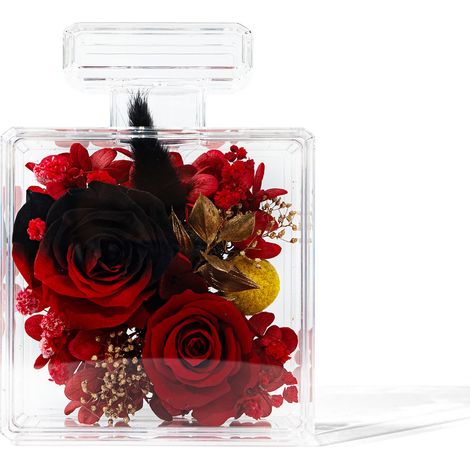 Acrylic bottle with preserved flowers for home decoration, Valentine's Day gift (1/5)