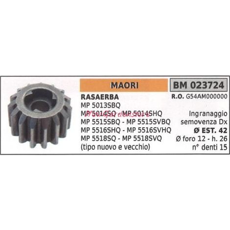 Ingranaggio semovenza DX MAORI rasaerba tosaerba tagliaerba MP 5013SBQ 023724