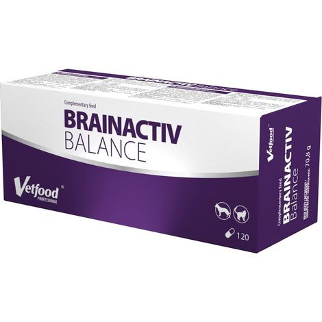 Complément alimentaire Vetfood Brainactiv Balance pour chiens et chats, 120 capsules